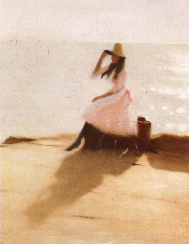 Philip Wilson Steer Young woman on the Beach France oil painting art